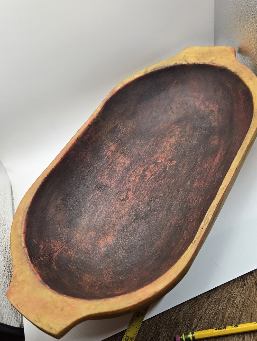 Resin Decorative Bowl Primitive Look Farmhouse Cottagcore Home Decor